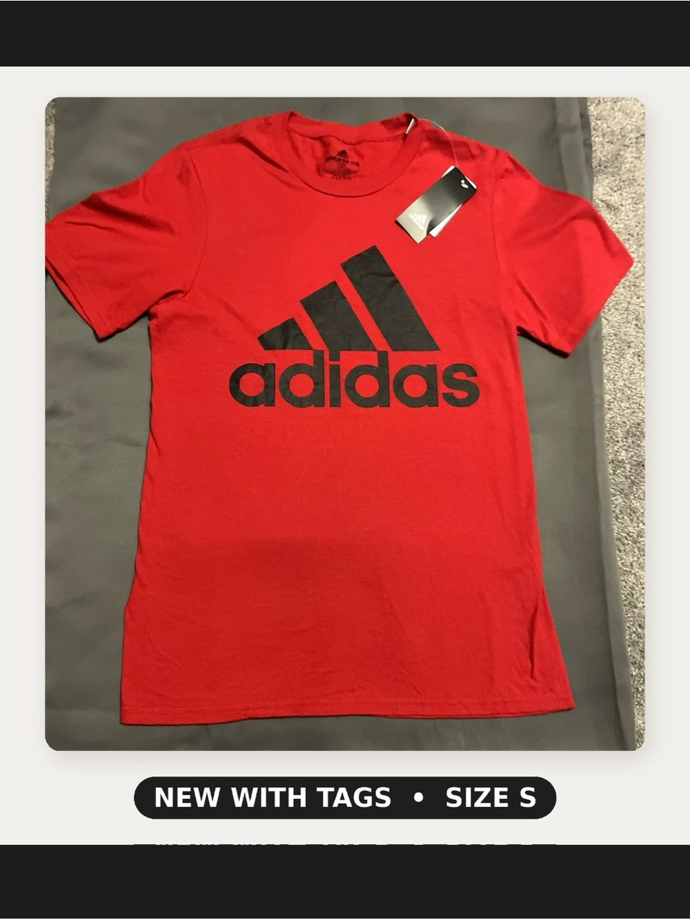 adidas Men’s Red Tee with Black Logo